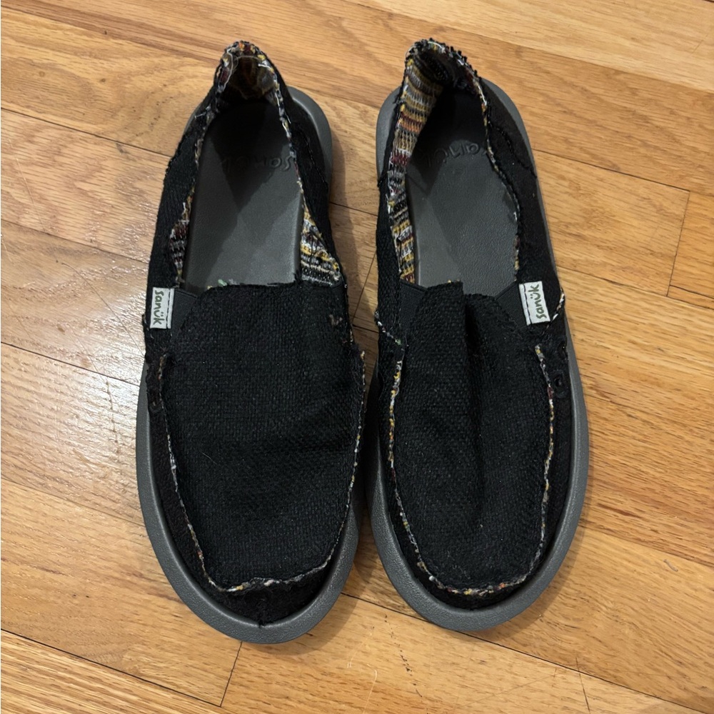 Women's Shoes Sanuk DONNA HEMP Casual Sidewalk Surfers Loafers SWF1160 BLACK 6